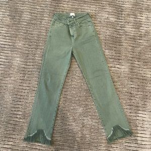 Jonathan Simchai army green, size 25, stretch